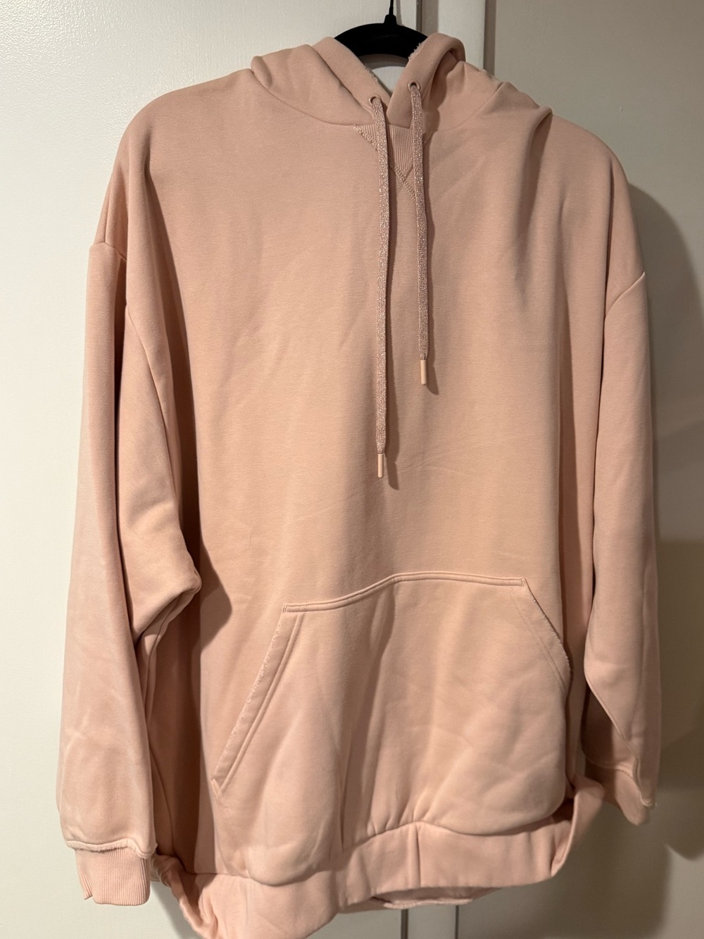 NWT - Fabletics Oversized Graphic Hooded Pullover Sweatshirt - blush pink